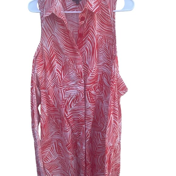 Talbots Orange and White Palm Dress Size 8P - Picture 10 of 10
